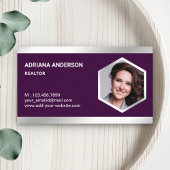 Dark Lila Steel Silver Real Anwesen Foto Realtor Visitenkarte