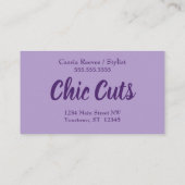 Dark Lila Texture Hair Style Kosmetik Visitenkarte (Rückseite)