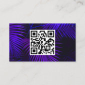 Dark Lila Tropical Palm Blätter Räume Designer Visitenkarte (Rückseite)