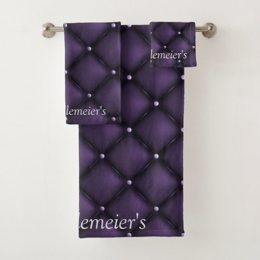 Dark Lila und Black Diamond Elegance Badhandtuch Set (Insitu)