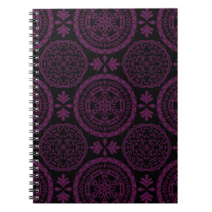 Dark Lila und Black Mini Mandala Notizblock