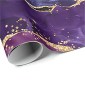 Dark Lila und Gold Glitzer Sequins Agate Geschenkpapier (Rolleneckpunkt)