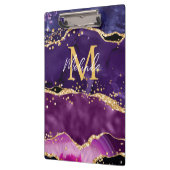 Dark Lila und Gold Glitzer Sequins Agate Klemmbrett (Links)