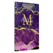 Dark Lila und Gold Glitzer Sequins Agate Klemmbrett (Rechts)