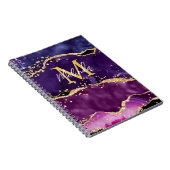 Dark Lila und Gold Glitzer Sequins Agate Notizblock (Rechte Seite)