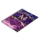 Dark Lila und Gold Glitzer Sequins Agate Notizblock (Linke Seite)