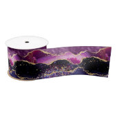 Dark Lila und Gold Glitzer Sequins Agate Satinband (Spule)