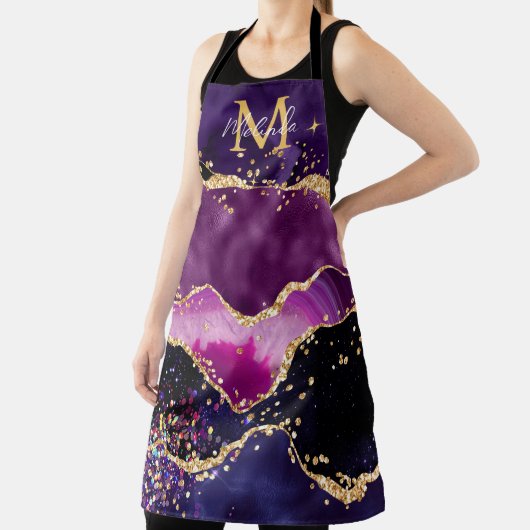 Dark Lila und Gold Glitzer Sequins Agate Schürze (InSitu)