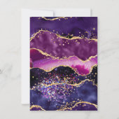 Dark Lila und Gold Sequins Agate Birthday Dankeskarte (Rückseite)