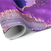 Dark Lila und Pink Glitzer Sequins Agate Geschenkpapier (Rolleneckpunkt)