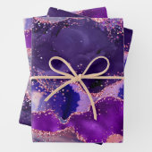 Dark Lila und Pink Glitzer Sequins Agate Geschenkpapier Set (Beispiel)