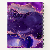 Dark Lila und Pink Glitzer Sequins Agate Notizblock (Rückseite)