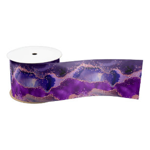 Dark Lila und Pink Glitzer Sequins Agate Satinband
