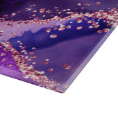 Dark Lila und Pink Glitzer Sequins Agate Schneidebrett (Ecke)