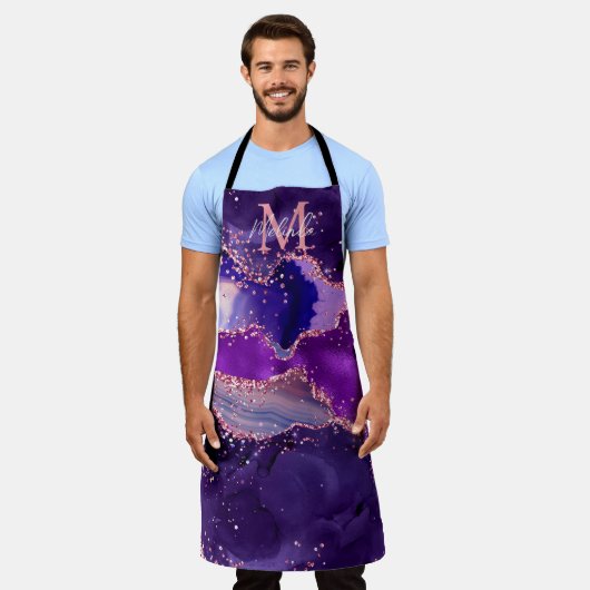 Dark Lila und Pink Glitzer Sequins Agate Schürze (Getragen)