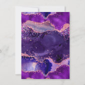 Dark Lila und Pink Sequins Agate Birthday Dankeskarte (Rückseite)