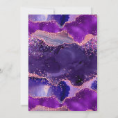 Dark Lila und Pink Sequins Agate Birthday Einladung (Rückseite)