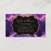 Dark Lila und Pink Sequins Agate Visitenkarte (Rückseite)