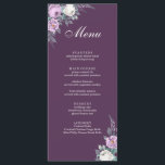 Dark Lila Wedding Menu Card Menükarte<br><div class="desc">Diese lila Hochzeitskarte besticht durch lila und weiße Aquarellbänder,  Lavendel,  geometrische Formen und elegante moderne Typografie. Ideal für eine Hochzeit im Freien. Finden Sie passende Artikel in der Lila Blumenkollektion von Lavender.</div>