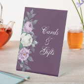 Dark Lila Wedding Pedestal Sign Sockelschild (In Situ)