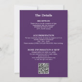 Dark Lila Wedding QR Code UAWG Einladung (Rückseite)
