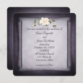 Dark Lila Wedding Scroll Einladung (Vorne/Hinten)