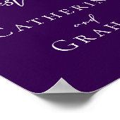 Dark Lila Wedding Sign Our Guest Book Poster (Ecke)