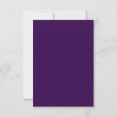 Dark Lila Wedding Theme RSVP Card Karte (Rückseite)