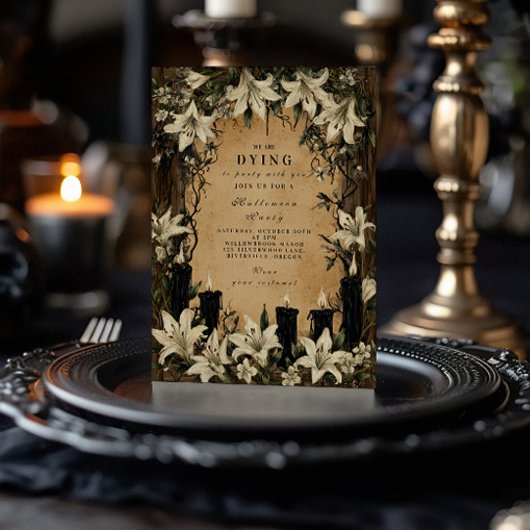 Dark Lilies und Coffins Halloween Night Einladung