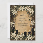 Dark Lilies und Coffins Halloween Night Einladung (Vorderseite)