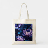 Dark Lotus Floral Tote Bag Tragetasche (Rückseite)