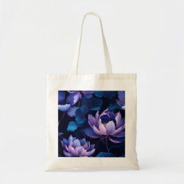 Dark Lotus Floral Tote Bag Tragetasche
