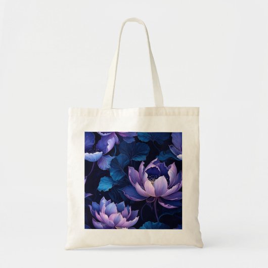 Dark Lotus Floral Tote Bag Tragetasche (Vorne)