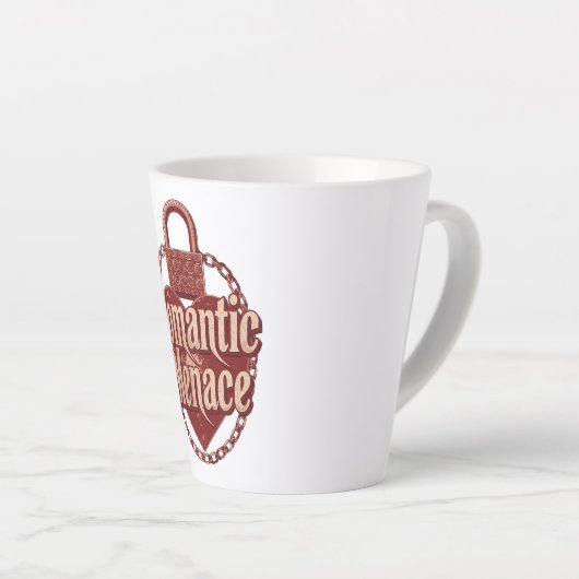 Dark Love Quote with Chains and Heart Milchtasse (Rechte Ecke)