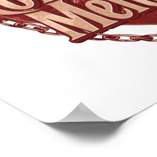 Dark Love Quote with Chains and Heart Poster (Ecke)