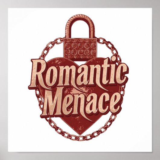 Dark Love Quote with Chains and Heart Poster (Vorne)