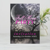 Dark Lunar Full Moon Party Einladungen (Stehend Vorderseite)