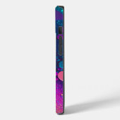 Dark Magenta Aqua Glitzer iPhone Mate Tough Case (Rückseite / Links)