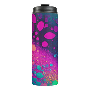 Dark Magenta Aqua Glitzer Thermal Tumbler 12oz Thermosbecher