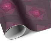 Dark Magenta Modern Geometric Layered Pattern Geschenkpapier (Rolleneckpunkt)