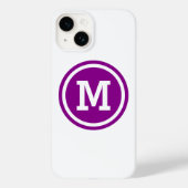Dark Magenta und White Circle Monogram Case-Mate iPhone Hülle (Rückseite)