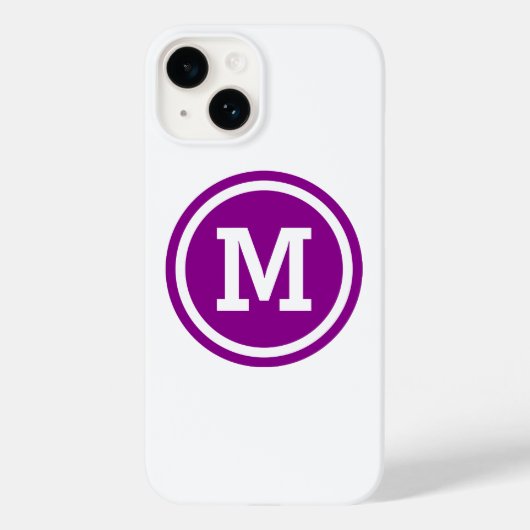 Dark Magenta und White Circle Monogram Case-Mate iPhone Hülle (Rückseite)