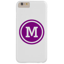 Dark Magenta und White Circle Monogram