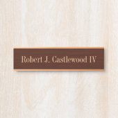 Dark Mahogany Color Hanging Wall Namplate Türschild (Vorderseite )