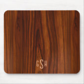 Dark Mahogany Wood Texture, Monogram Mousepad (Vorne)