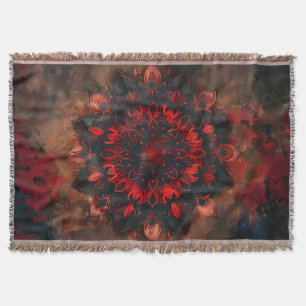 Dark Mandala - Boho Gothic-Geschenk Decke