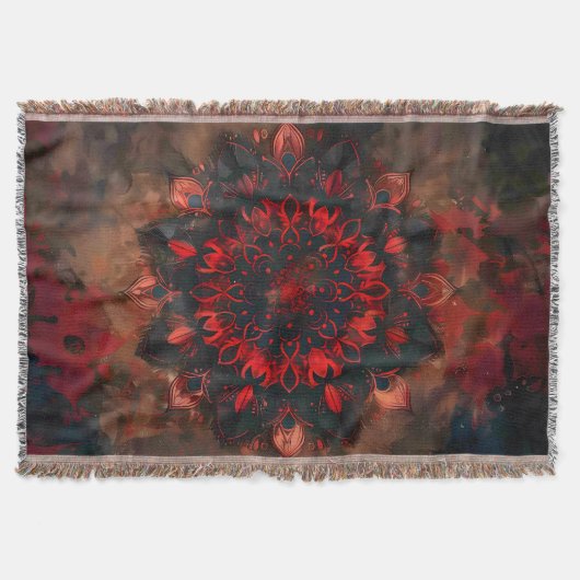 Dark Mandala - Boho Gothic-Geschenk Decke (Vorderseite)
