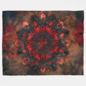 Dark Mandala - Boho Gothic-Geschenk Fleecedecke (Vorderseite (Horizontal))