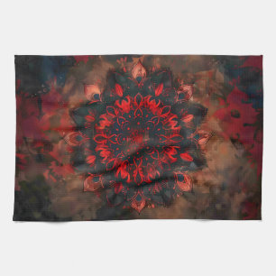 Dark Mandala - Boho Gothic-Geschenk Geschirrtuch