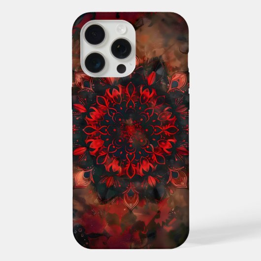 Dark Mandala - Boho Gothic-Geschenk iPhone Hülle (Rückseite)